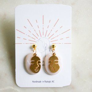 Abstract Face Dangle Earrings